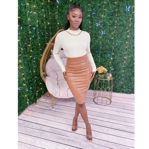 Dresses & Skirts - Faux Leather Pencil Skirt: Small-Large